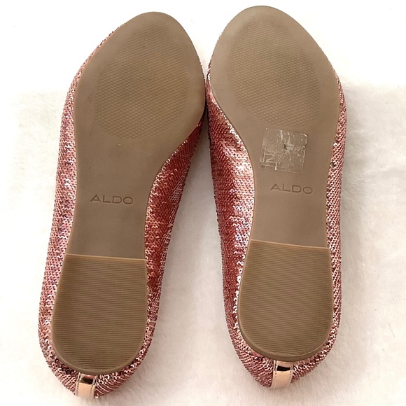Pink ALDO Sequined Metallic Slip On Loafers Size 6.5 - Picture 10 of 11